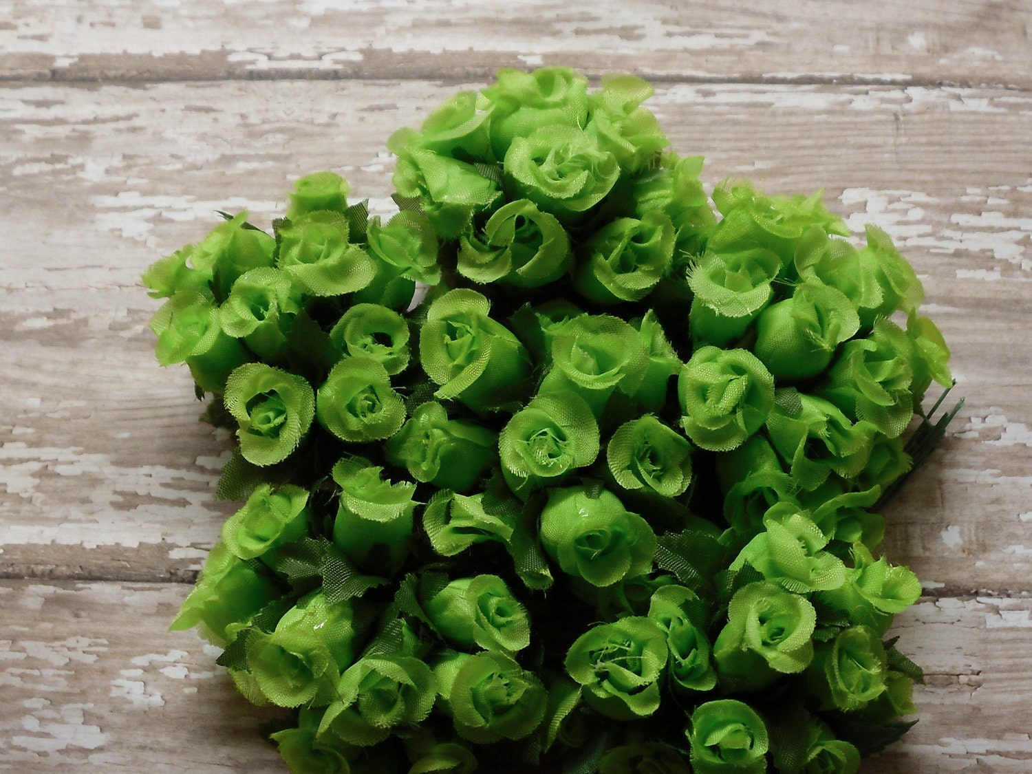 Artificial Flowers - 144 Apple Green Poly Dry Rose Bud Flowers - Wedding Decorations, Party Favors, Gift Toppers