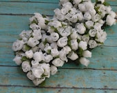 Artificial Flowers - 144 White Poly Dry Rose Bud Flowers - Wedding Decorations, Party Favors, Gift Toppers