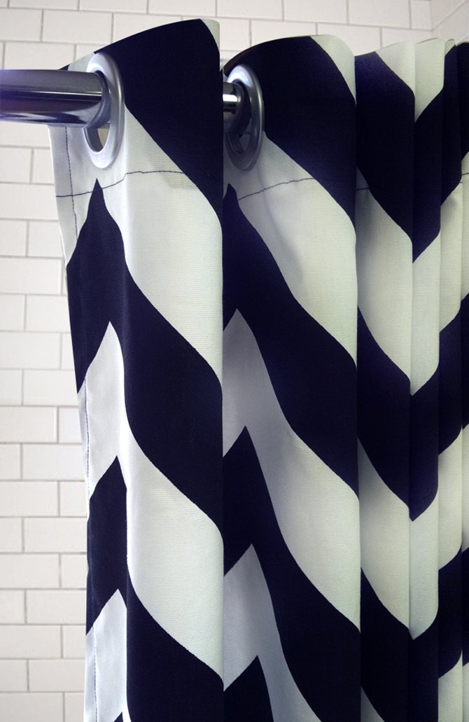 NEW COLORS - Standard Tub Shower Curtain - Extra Large Chevron Zig Zag Pattern  - Free Shipping - Pick your color