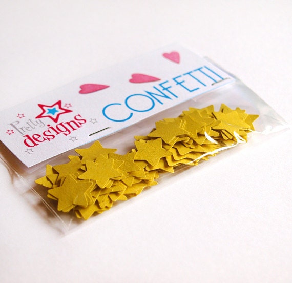 Yellow Star Confetti 100 pieces table decoration card birthday wedding graduation exams baby shower christmas handmade craft embellishment