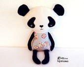 Panda Teddy Bear PDF Sewing Pattern Softie Stuffed Toy
