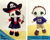 Pirate Sewing PDF Pattern - Hat, Eye Patch, Shorts, T-shirt, Coat, Shoes, Sock patterns Included - Freddy