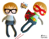 Superhero Sewing Pattern PDF - Removable Doll Glasses, reversible Mask, Cape, Belt included, Plus Glasses, Mask will fit your children too - DollsAndDaydreams