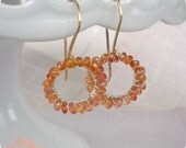 Arancia Rossa di Sicilia Earrings- Orange Sapphire, Fine Silver, Gold