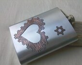 Cog Heart 8oz Flask