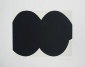 Black - limited edition simple abstract handmade screenprint on lovely heavyweight Fabriano paper