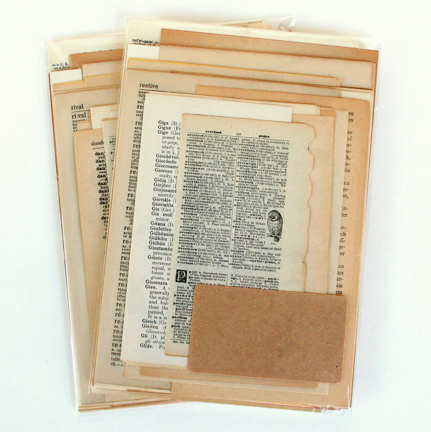 RESERVED for CAROLYN - Vintage Paper Pack: Book Pages, 48 Pages per pack