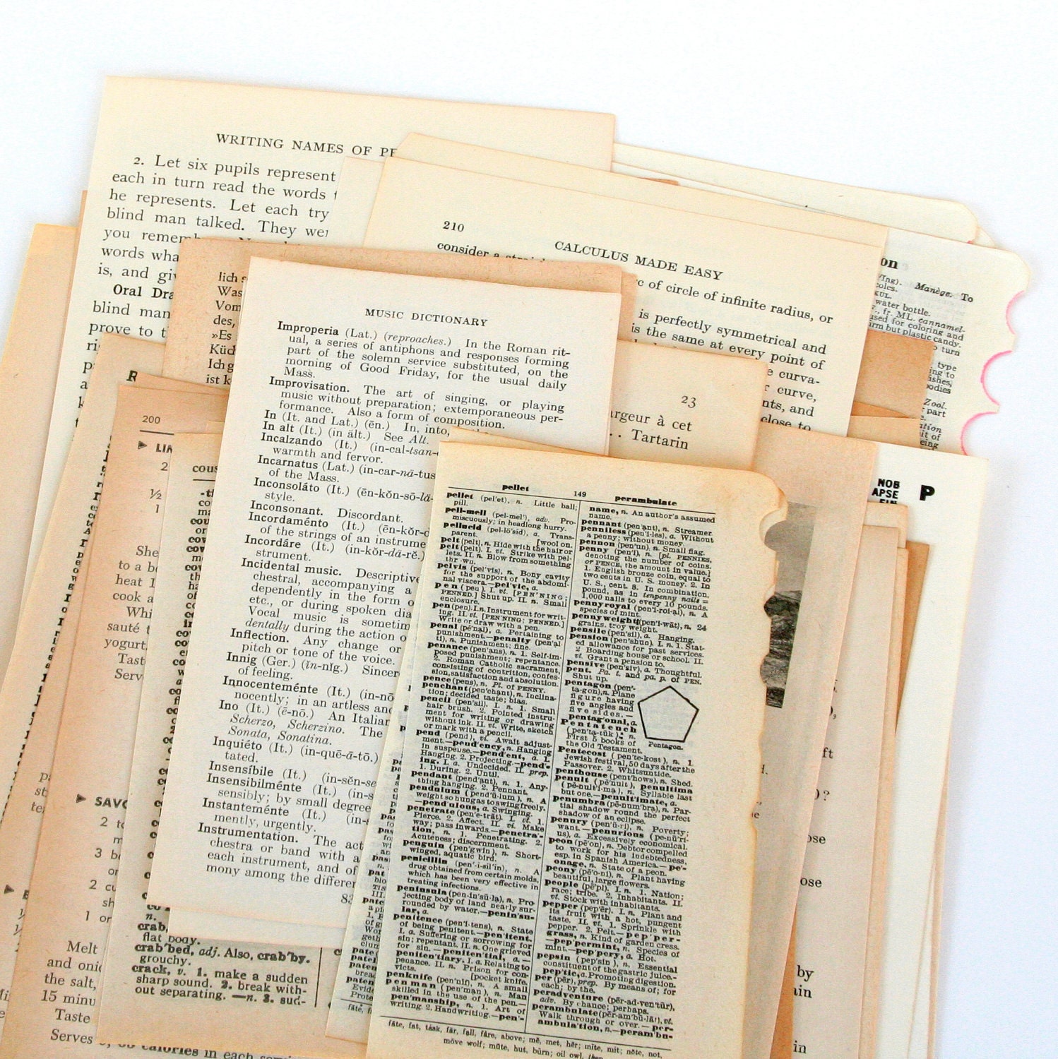 RESERVED for CAROLYN - Vintage Paper Pack: Book Pages, 48 Pages per pack