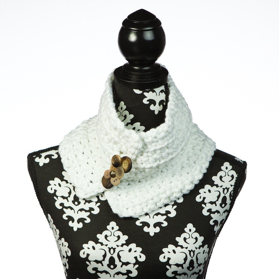 Chunky Cowl Neckwarmer - Organic Cotton - Snow White