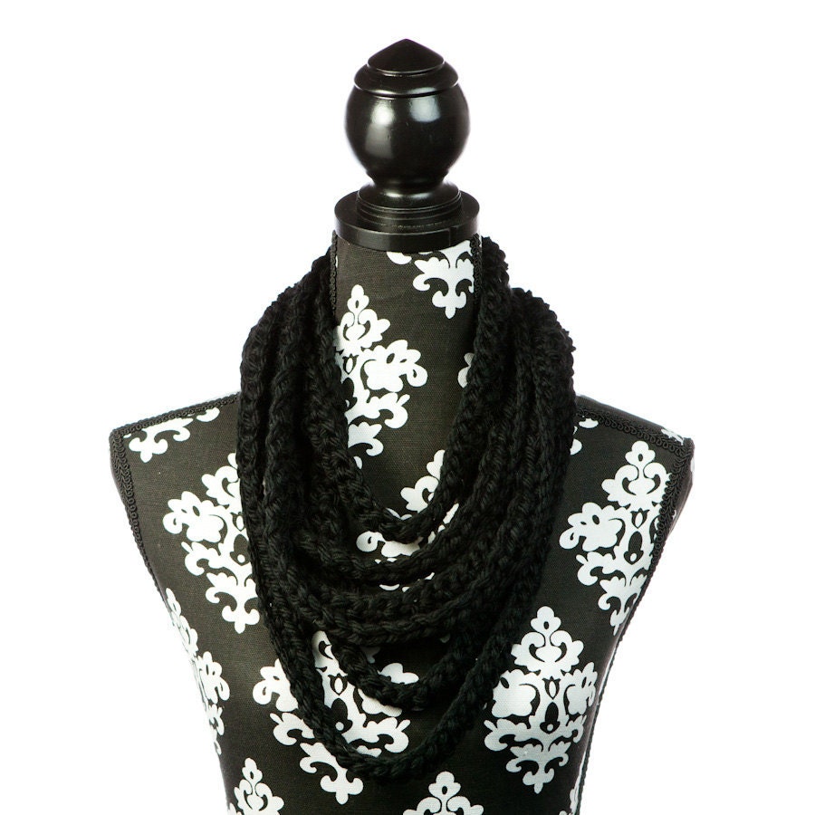 Infinity Wrap Scarf - Organic Cotton - Black