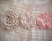 Hand crochet flowers...set of four