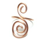 Artisan Handcrafted Copper Swirly Swirl Ring