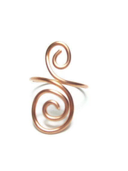 Artisan Handcrafted Copper Swirly Swirl Ring