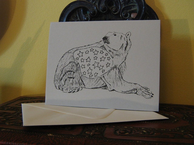 Polar Bear gocco printed notecard
