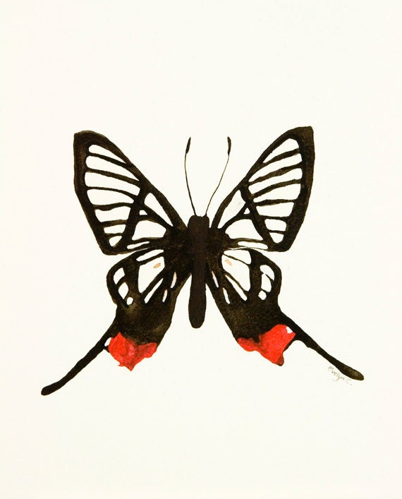 Butterfly V - Original Watercolor Painting - signed - 8x10 inch