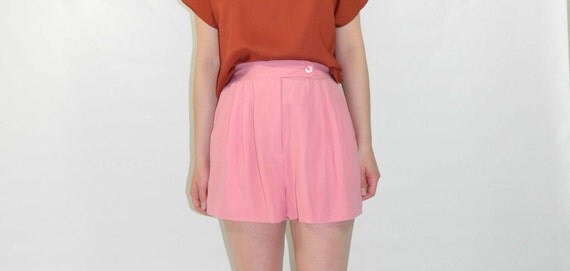 Pink Shorts Silk High Waist XS/S