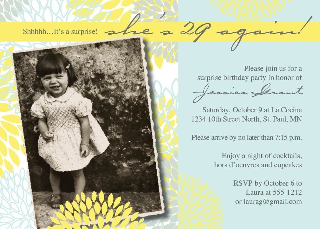 NEW ITEM Digital 29. 30, 40, 50 Elegant Birthday Invitation Il_170x135