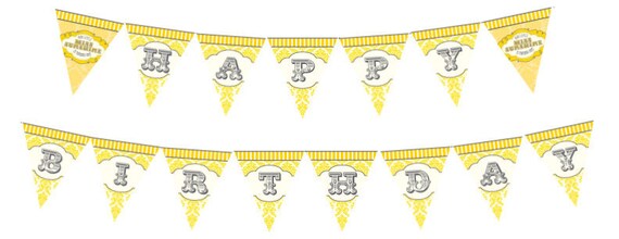 DIY Printable Little Miss Sunshine Birthday Banner Il_570xn