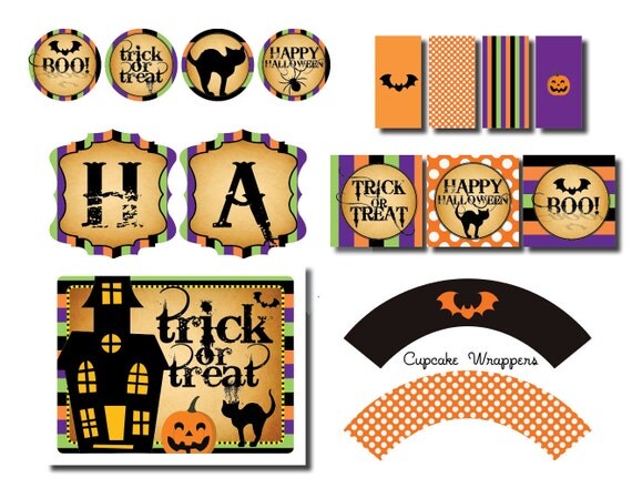DIY Printable Spooktacular Halloween Full Party Pack Il_570xn