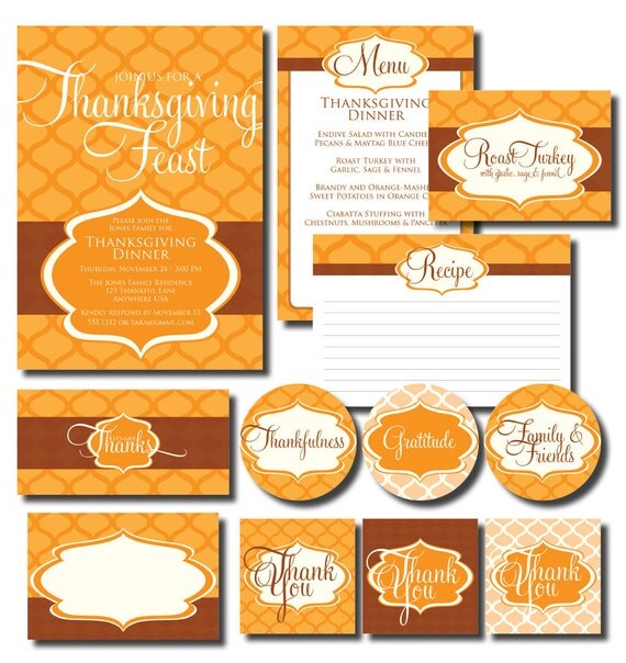 DIY Printable Thanksgiving Autumn Harvest Collection - LoraLangDesigns Il_570xn