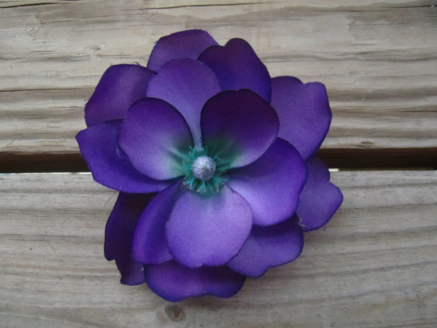 Purple  MAGNOLIA  flower  HAIR  clip  OR  pin  --- Larger one