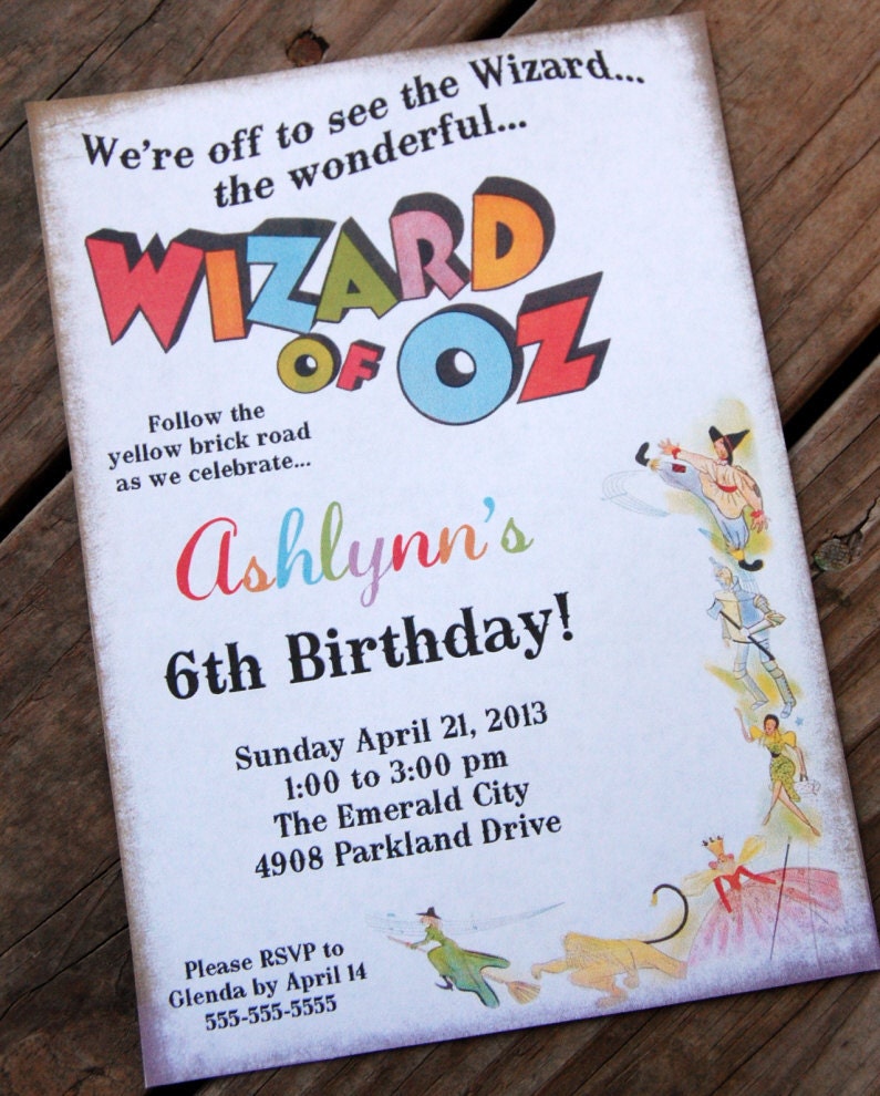 Wizard of Oz inspired Printable Invite for Baby Shower or Birthday Party DIY Non Photo Invitation by BeeAndDaisy Il_570xn