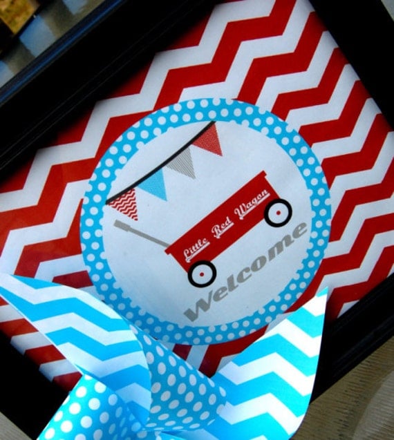 Little Red Wagon Decorations for Birthday Party or Baby Shower - Boys DIY Printable Decor by BeeAndDaisy - Instand Download Il_570xn