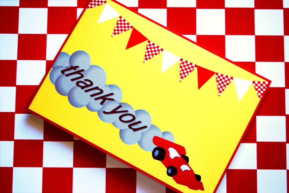 PRINTABLE Thank You Cards - Race Car Party