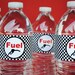 Race Car Party Water Bottle Labels - Black and Red Collection - Gwynn Wasson Designs PRINTABLES