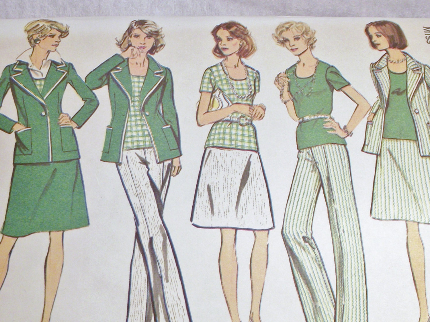 Sewing Pattern for Ladies Vintage Jacket, Top, Skirt and Pants Pattern in Simplicity 6235 for size 14.