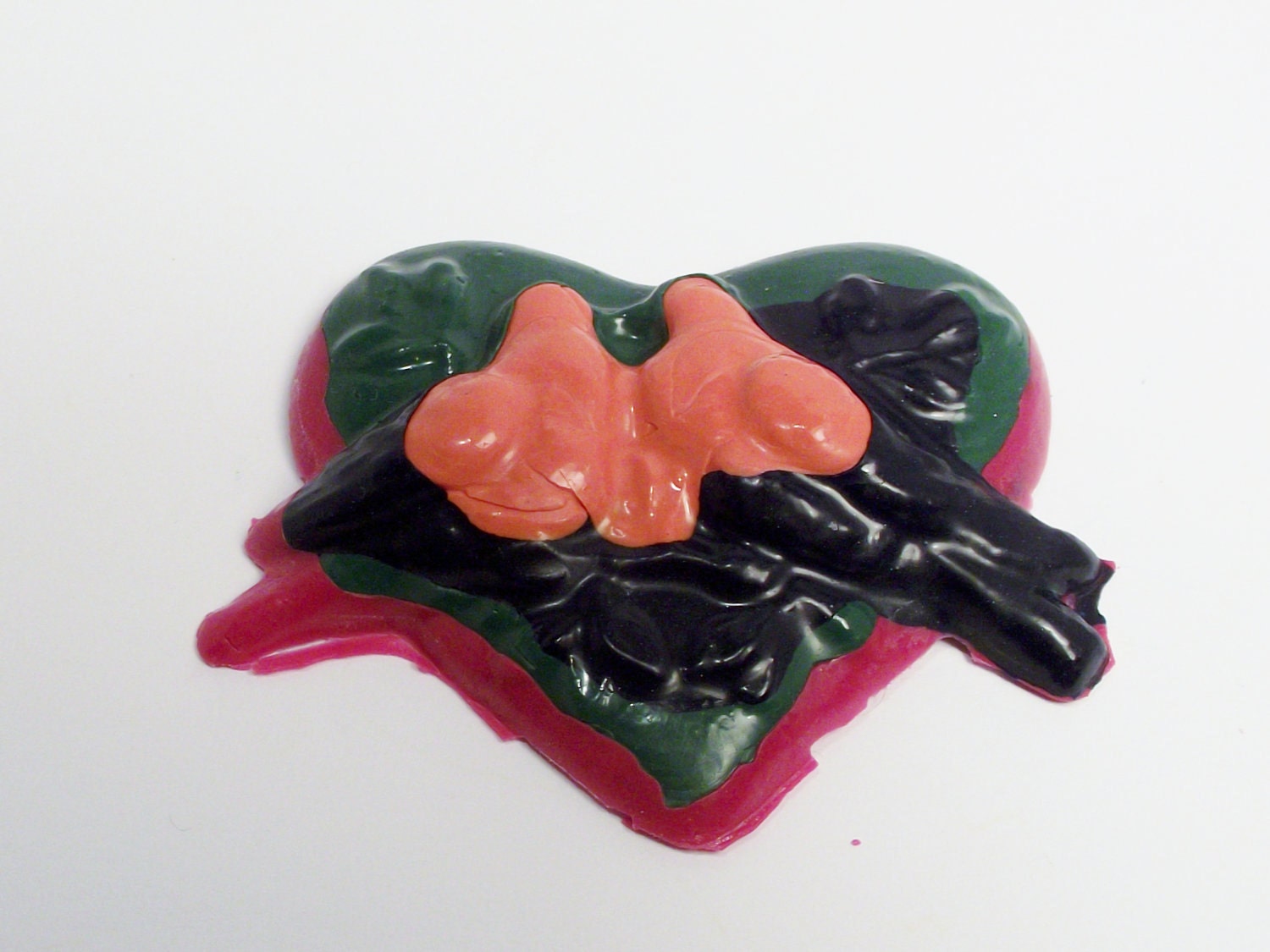 Recycled Crayons Heart  Love Birds Weddings Valentines Gift Bag Children Upcycled Accessories Handmade eco friendly toys