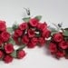 Red Rose Small Artificial Flowers 3 sets of 12  leaves silk flowers supplies bendable wire home decor wedding crafts accessories