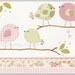 Nursery Print Art Decor Kids Print birds ...Shabby chic Pink turtle match to the colors Carousel - French Angel Toile Baby Crib Bedding