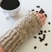 hand knit fingerless gloves - the coffee break hand knit fingerless mittens in tweed beige- mix of wool and angora
