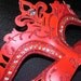 Reserved for MidnightDemon Red Capri Masquerade Mask