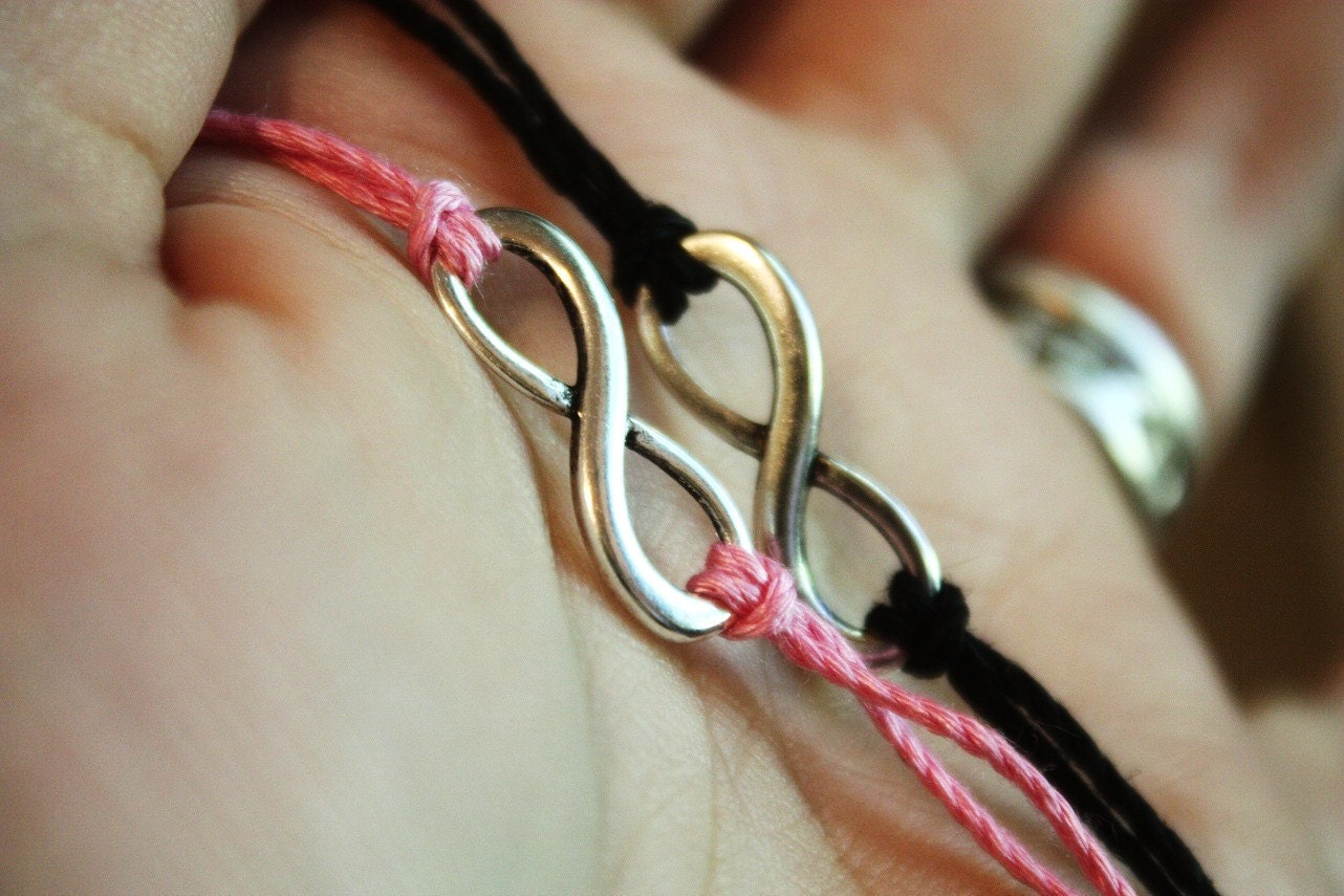 Tibetan Silver Eternity Charm Bracelet Wraps - Infinity Figure 8 - Eternal Connection in Silver Men & Women - Unisex Wraps