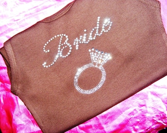 Bride Diamond Ring Crystal Rhinestone Tank Shirt Shower Gift Bachelorette Party Wedding Photo Prop- SALE