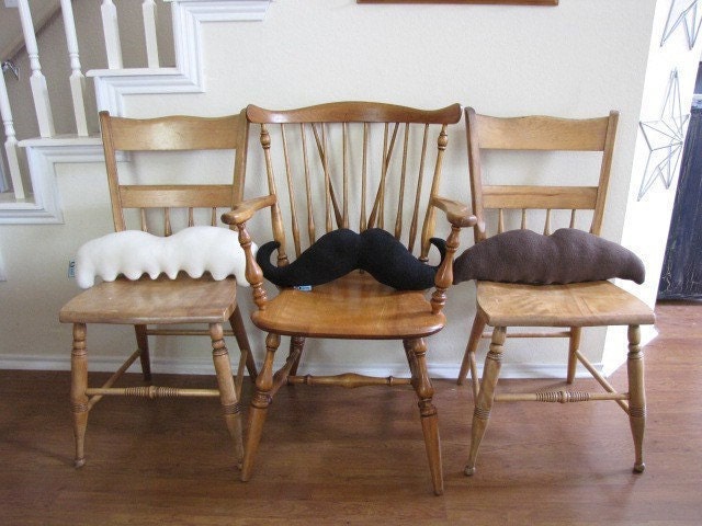 Moustache Pillows - Pick 3 and Save - Mustache Geek Chic Home Decor