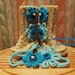 Buggs-  Heather Ugg Styled  Crochet Booties w/ Flower Detail and Matching Headband in Aqua and Teal