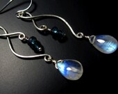 Whimsical Sterling Silver Rainbow Moonstone Earrings