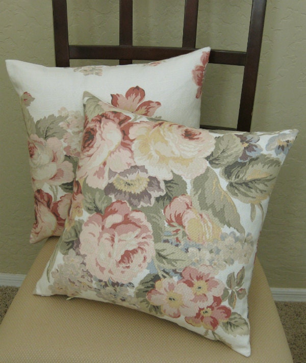Botanic Garden Bouquet Floral Throw Pillow Cover