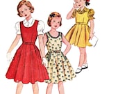 50s Girls Dress Sewing Pattern/ Vintage 1950s McCall's Girls' Dress or Jumper and Blouse Sewing Pattern 9624