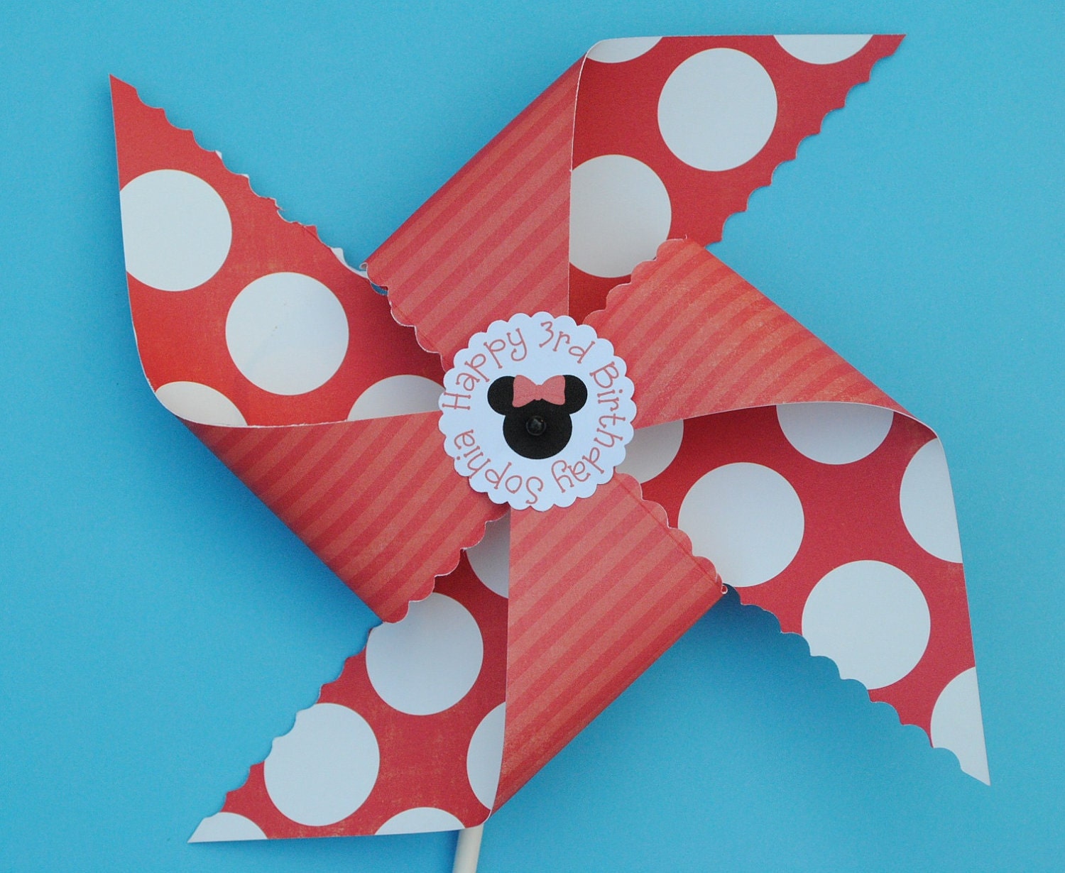 Set of 8 - Polka Dot Personalized Pinwheels