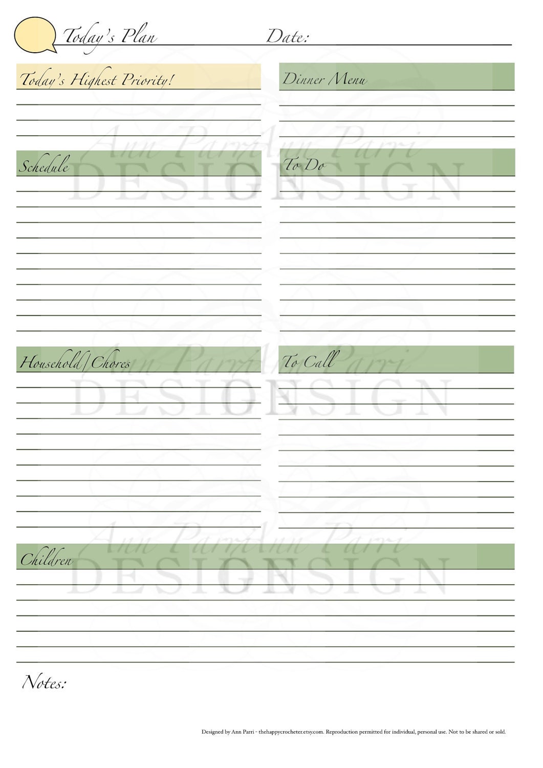 Daily Menu Planner