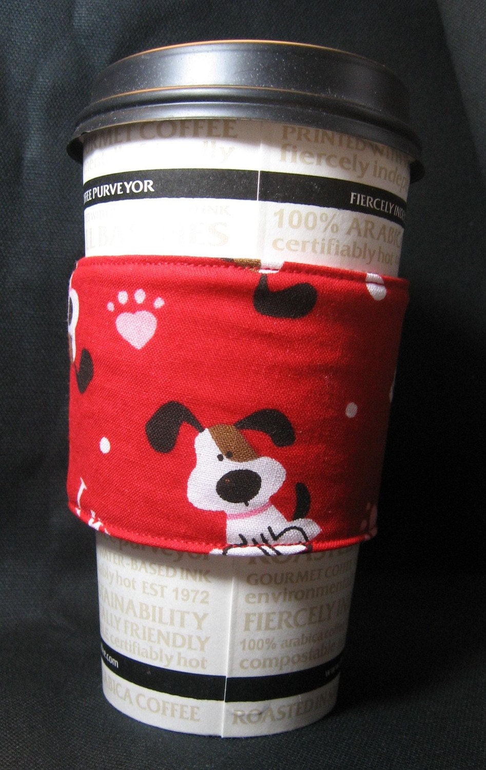 Coffee Cup Cozy I Woof You Valentine's Day free shipping