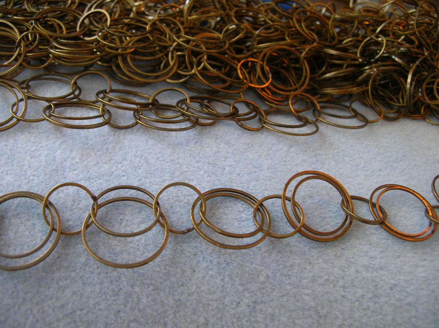 Vintage Style Antique Brass Chain Double Loop links 14mm TO 22mm links 2 Feet