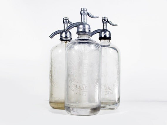 Vintage Seltzer Bottle: Clear Glass