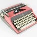 Vintage Pink Olympia DeLuxe SM-7 Manual Typewriter
