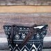 Canvas, Leather, and Denim Market Tote // Beach Bag with Tribal Geometric Print