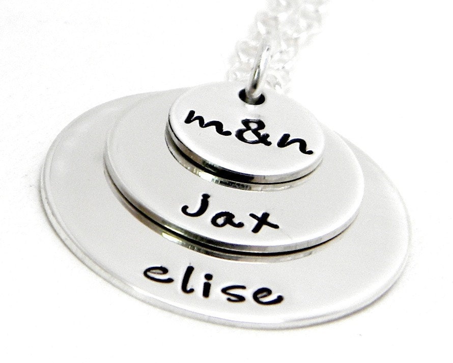 Personalized Layered Mom Necklace - Hand Stamped Jewelry - Stacked
